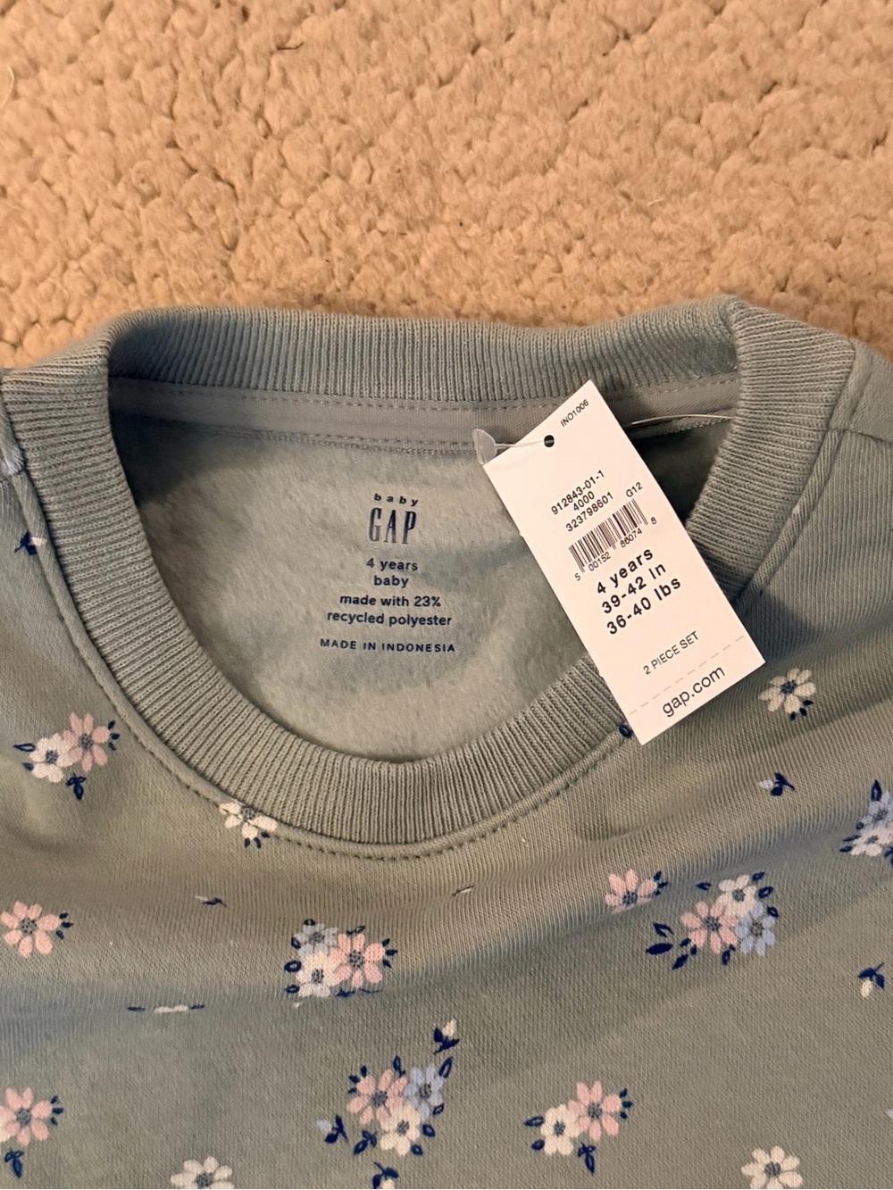 🤍Gap Toddler Vintage Soft Floral Sweat Set🤍 - Picture 6 of 6